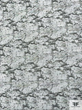 Abstract Design Brocade with Aurora Borealis Shimmer - White / Grey / Multicolor