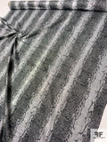 Snakeskin Pattern Reversible Metallic Brocade - Black / Silver