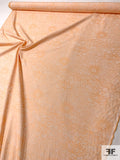 Floral Line Drawing Lightweight Reversible Cotton Brocade - Light Peach / Peach
