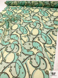 Groovy Pucci-esque Printed Silk Chiffon - Mint / Olive Green / Light Lime