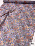 Paisley Floral Printed Silk Chiffon - Periwinkle / Multicolor