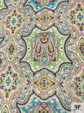 Mosaic Paisley Printed Silk Chiffon - Multicolor