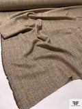 Italian Herringbone Plaid Jacket Weight Donegal Wool Suiting - Brown / Orange / Blue / Beige