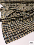 Italian Houndstooth Couture Tweed Suiting - Navy / Beige / Browns / Sky Blue