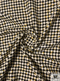 Italian Honeycomb Baskeweave Couture Tweed Suiting - Yellow / Black / White