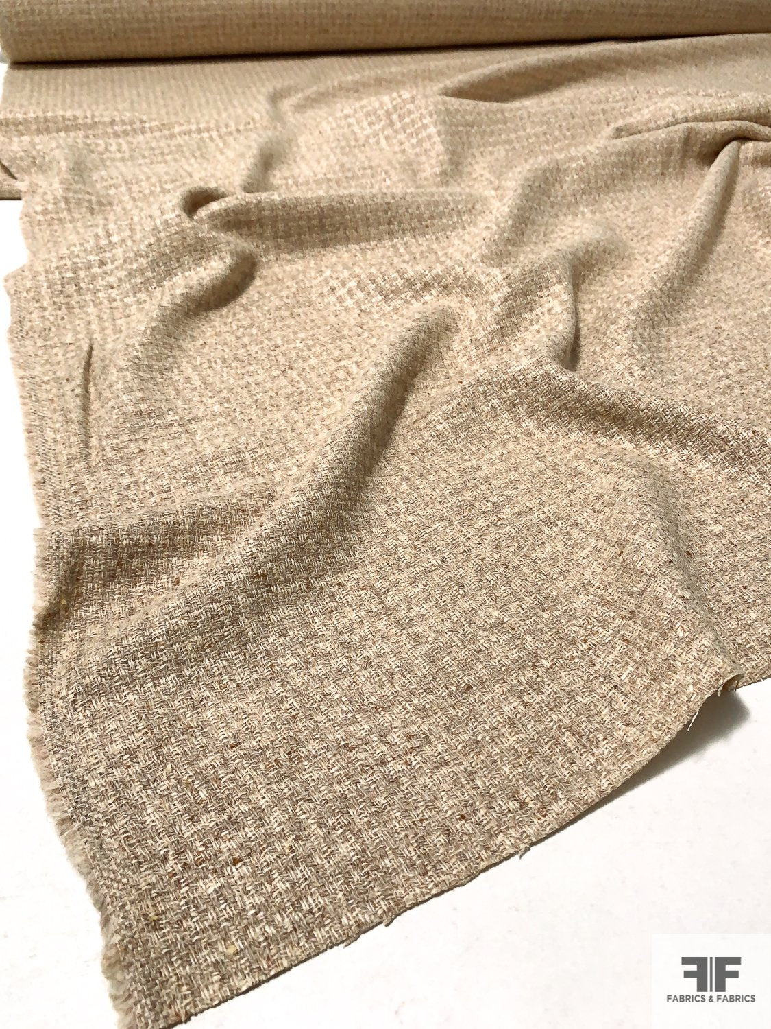 Italian Basketweave Wool Suiting - Oatmeal