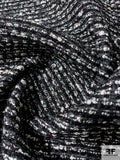 Italian Glam Couture Tweed with Fused Back - Black / Silver / White / Dark Grey