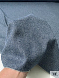 Italian Herringbone Flannel Wool Blend Suiting - Navy / Light Grey