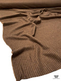 Italian Vertical Striped Wool Suiting - Brown / Light Grey