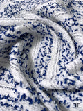French Malhia Kent Horizontal Striped Tweed - Blue / White