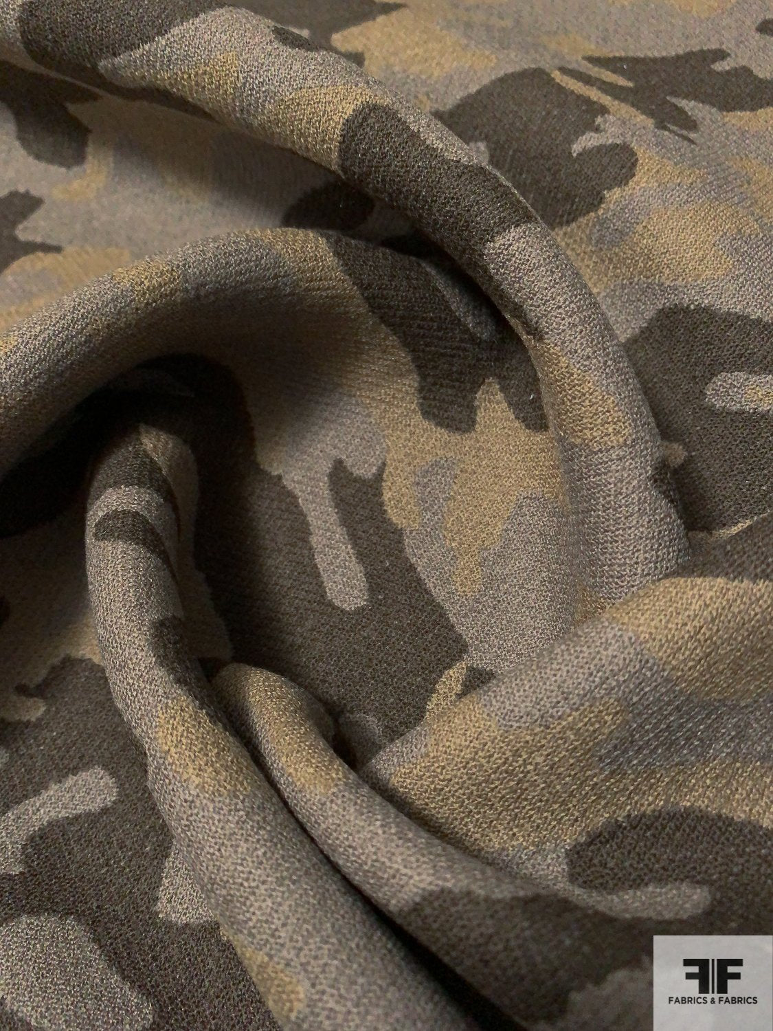 Italian Camouflage Double-Layer Reversible Jacket Weight Wool - Olivine Brown / Khaki / Grey