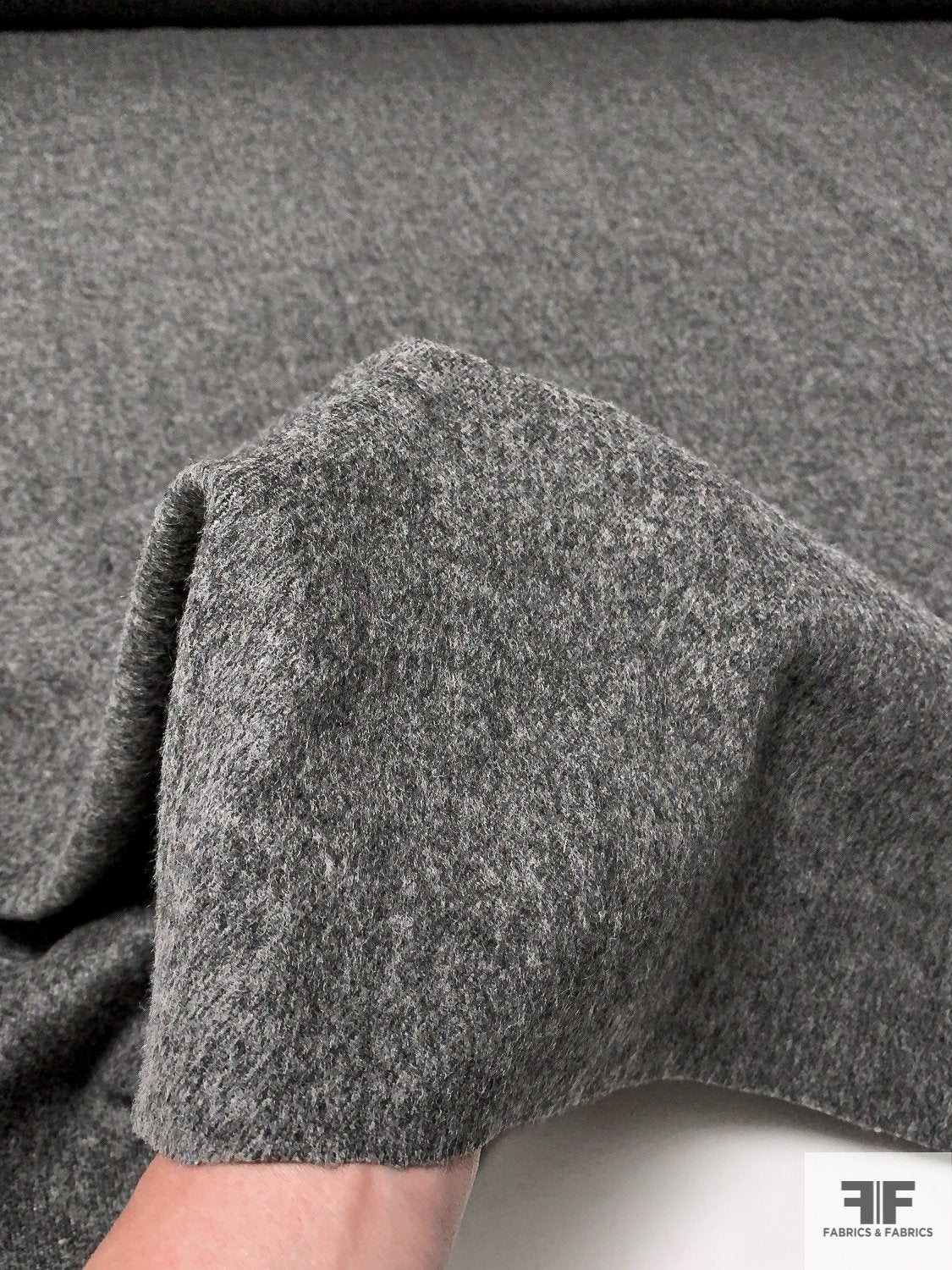 Italian Basic Wool Blend Brushed Suiting - Heathered Grey