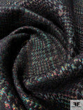 Italian Glen Plaid Aurora Borealis Lurex Suiting - Multicolor / Black