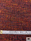 Italian Glam Couture Tweed with Lurex - Shades of Brick / Purple / Black