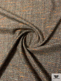 Italian Wool Blend Suiting - Grey / Orange / Spruce Green
