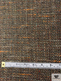 Italian Wool Blend Suiting - Grey / Orange / Spruce Green