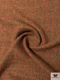 Italian Wool Blend Tweed Suiting - Hot Orange / Olive