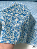 Italian Jacket Weight Boucle Tweed - Blue / Off-White
