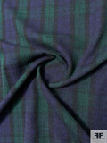 Italian Plaid Soft Suiting - Navy / Evergreen / Black