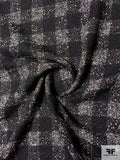 Italian Loosely Woven Buffalo Plaid Virgin Wool Blend Suiting - Black / Ivory