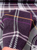 Large Scale Plaid Suiting - Purple / Berry Pink / Off-White / Golden Yellow