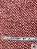 Italian Chevron-Like Tweed Wool Blend Suiting - Dusty Rose / Dusty Peach