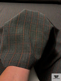 Italian Glen Plaid Windowpane Double-Sided Stretch Suiting - Hazy Grey / Black / Rust