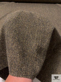 Italian Mini Honeycomb Wool Suiting - Tan / Brown / Black