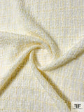 Italian Chanel-Look Tweed Suiting with Lurex Yarns - Pastel Yellow / Ivory