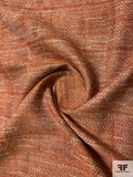 Italian Autumn-Vibe Soft Viscose Blend Suiting - Saddle Brown / Brick Red / Ivory