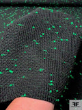 Italian Suiting with Scattered Boucle Knubs - Black / Green