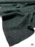 Italian Suiting with Scattered Boucle Knubs - Black / Green