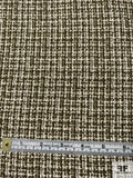 Italian Classic Cotton-Wool Tweed Suiting - Olive Green / Ivory