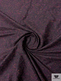 Italian Flat Speckled Cotton-Poly Suiting - Magenta / Orange / Black