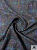 Made in England Herringbone Plaid Lambswool Suiting - Navy / Grey / Multicolor