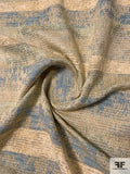 Italian Loose-Weave Tweed Suiting with Lurex Fibers - Oatmeal / Sky Blue