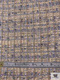 Italian Loose-Weave Spring Tweed Suiting - Blue/Royal/Tan/Ivory