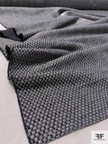 Italian Honeycomb Wool Blend Reversible Tweed Suiting - Navy / Grey / Silver