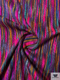 Italian Reversible Felty Yarn-Twist Striped Jackeweight  Suiting - Multicolor