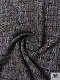 Italian Tweed Suiting with Lurex Fibers - Grey / Black / White / Dusty Turmeric