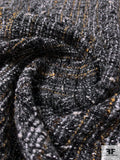 Italian Tweed Suiting with Lurex Fibers - Grey / Black / White / Dusty Turmeric