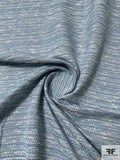 Italian Classic Striped Tweed with Lurex Fibers - Periwinkle / Turqouise Blue / White