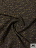 Italian Reversible Flat Boucle Wool Blend Jacket Weight Suiting - Black / Ochre