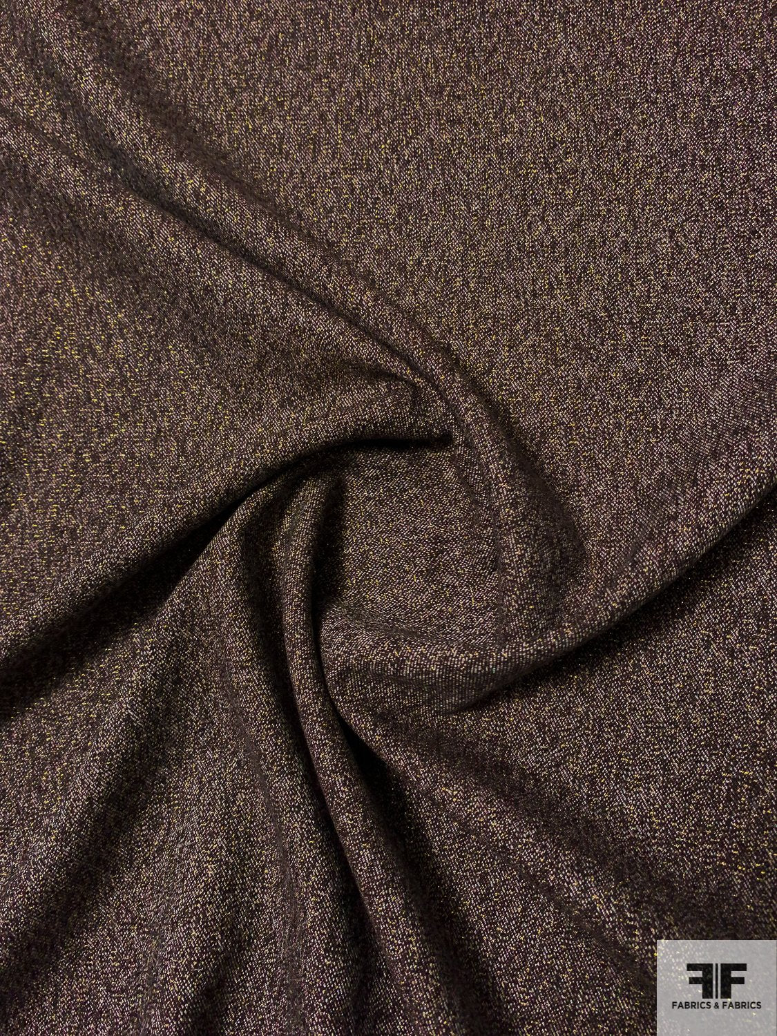 Italian Sparkle Wool Suiting with Lurex Fibers - Brown / Lilac / Gold