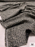Italian Novelty Chenille on Rayon Georgette Base - Black / White / Sage