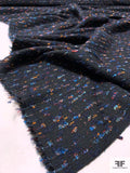 Italian Boucle Knub Tweed Suiting - Black / Navy / Blue / Highlighter Orange / Wine Red