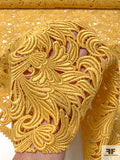 Leaf Blossom Guipure Lace - Golden Yellow