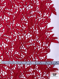 Floral Guipure Lace - Red