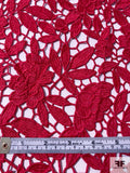 Floral Guipure Lace - Red