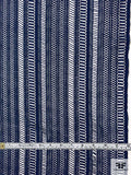 Geometric Linear Design Guipure Lace - Navy Blue